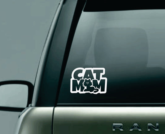 Cat Mom Car Decal